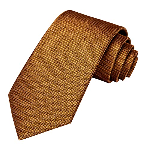 Image of Hi-Tie Mens Plaid Ties Classic Paisley Necktie with Handkerchief Cufflinks Set Business Stripe Tie