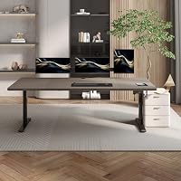 JUMMICO Höhenverstellbarer Schreibtisch 180×80 cm mit Kabelwanne & USB-A – Ansicht 2