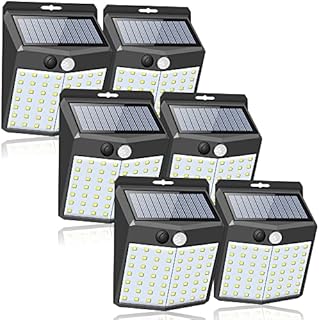ZEEFO Solar Lights Outdoor, 56 LED Solar Motion Sensor Security Lights 270º Wide Angle Waterproof Solar Powered Wall Lights Outside Solar Lamps with 3 Modes for Yard Garage Garden Fence Door[6 Pack]