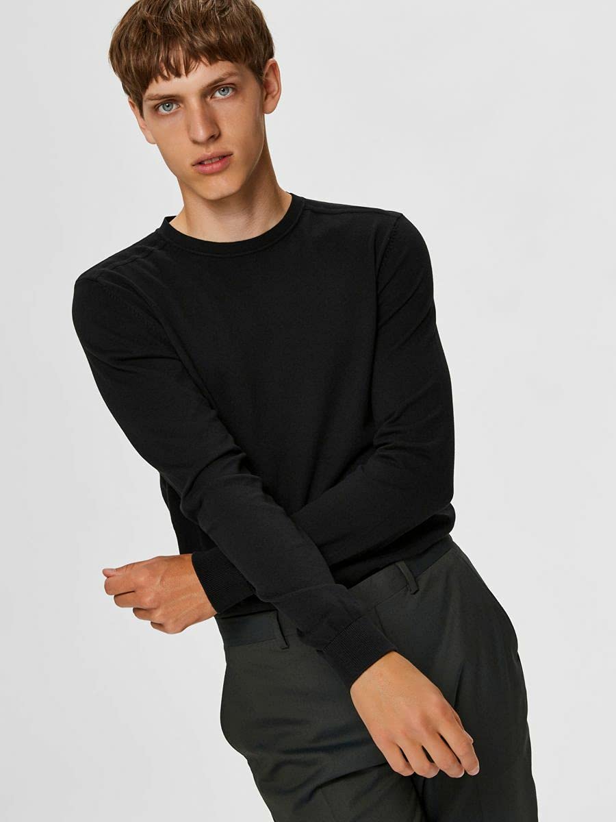 SELECTED HOMME Sweter z dzianiny Mężczyźni Slhberg Crew Neck Noos | crewneck jumper