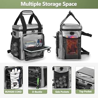 PGmoon Insulated Golf Cart Cooler, 12-Can Leakproof Soft Cooler Bag Suitable for Golf Push Cart