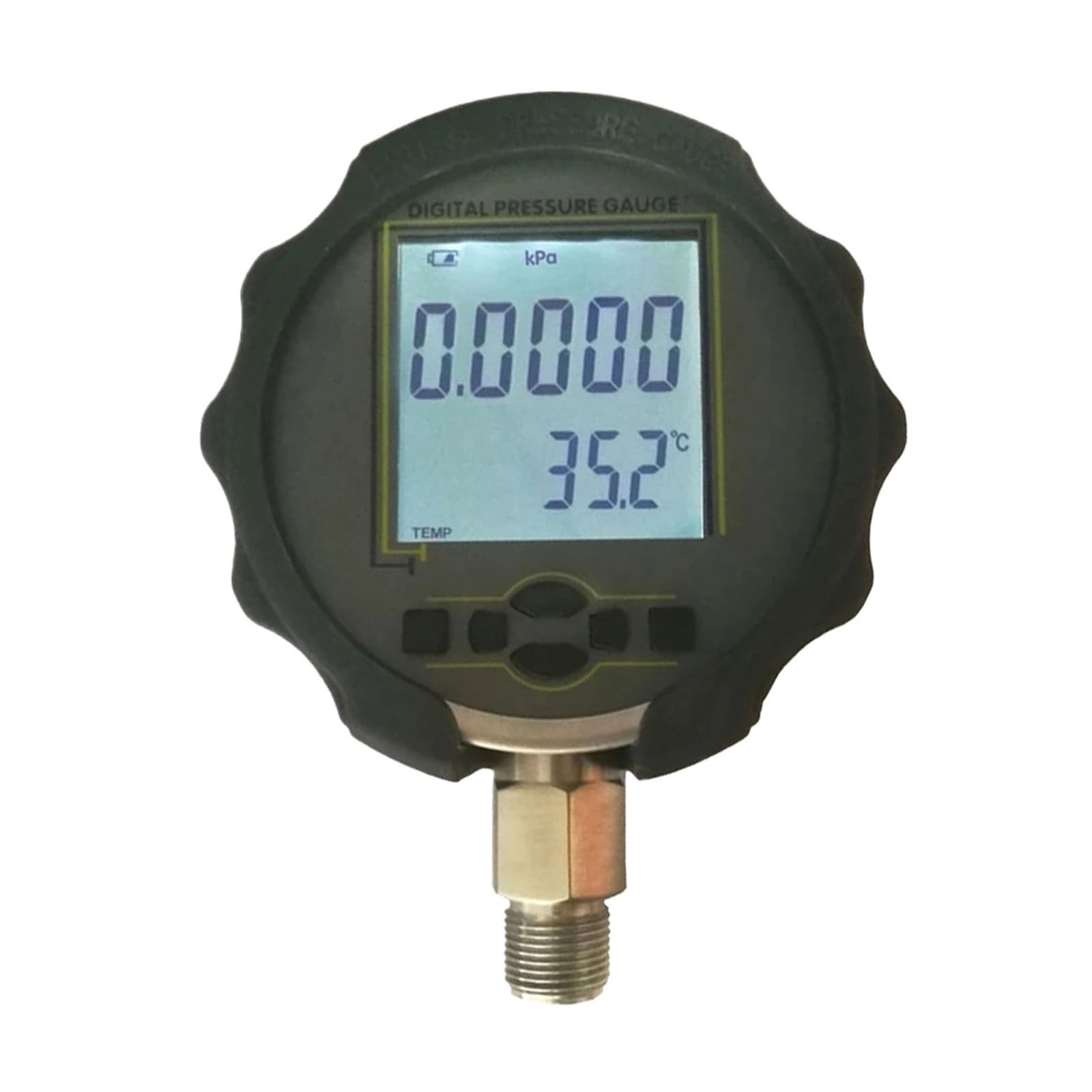 Manometer, 1/4 NPT Genauigkeit 0,1 Digitales Manometer aus Edelstahl mit fünfstelliger Anzeige(0-0.6Mpa)