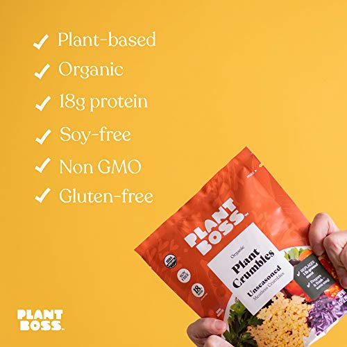 Plant Boss Unseasoned Plant Crumbles | Organic Meatless Crumbles | 18G Protein Per Serving | Soy-Free | 3.17 Oz Bag | Pack Of 6 #TOP2