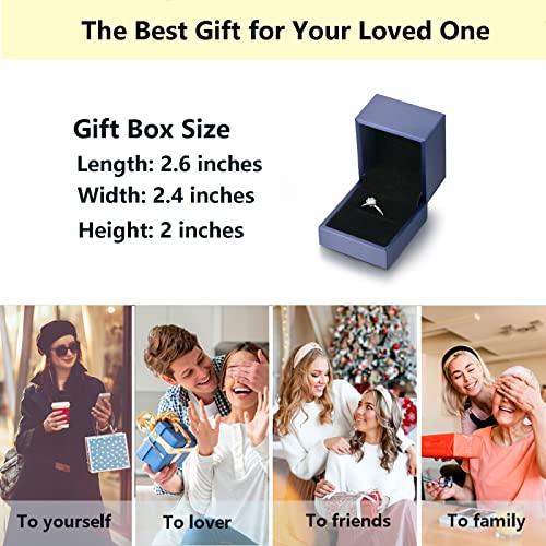 Letalong 1Ct Adjustable Moissanite Rings For Women, S925 Sterling Silver 6 Prong Moissanite Engagement Ring #TOP6