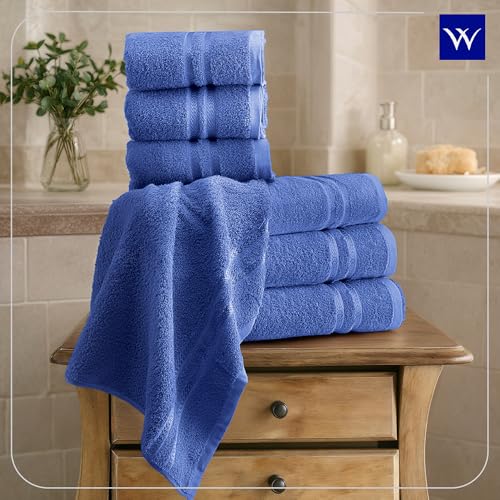 Image of Welspun 100% Cotton Quick Dry Bath Towels | Towels for Bath Large Size | Super Soft & High Absorbent | 380 GSM | 1 Piece Bath Towel for Men /Women | Urban Comfort | 70 cms x 150 cm - Navy Blue