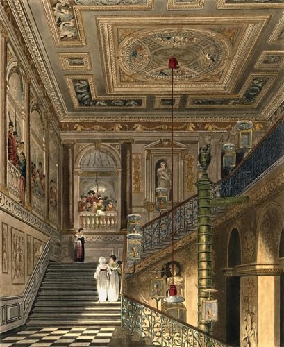 Cuadro de la scalinata a Palaceese di Charles Wild, pintura en lienzo decorativa