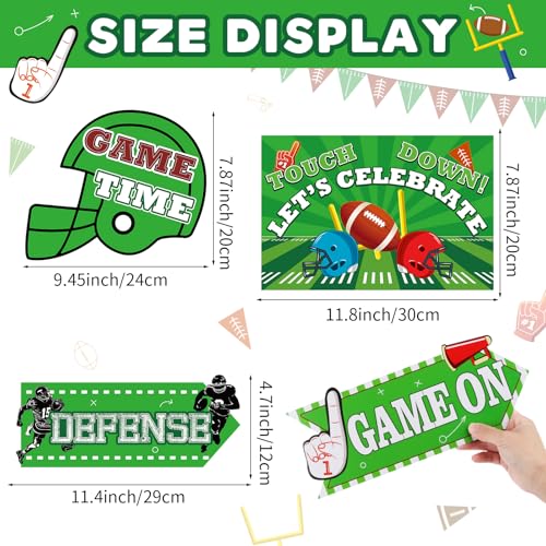 Image of Hooqict 20 Pieces Football Party Sign Football Tailgate Decorations Football Team Party Sign Favors for Football Concession Stand Party Supplies Game Day Bar Decor