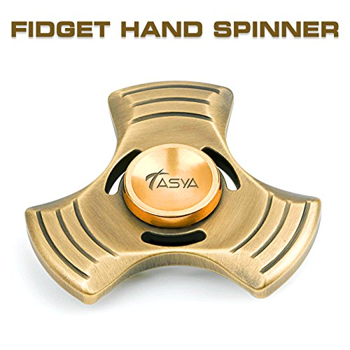 TASYA Fidget Spinner – Premium Quality Antiqued Solid Metal Spinning Fidget Toy for Kids & Adults - Relax from Stress & Anxiety - Precision Ceramic Bearings - Spins up to 6 Minutes
