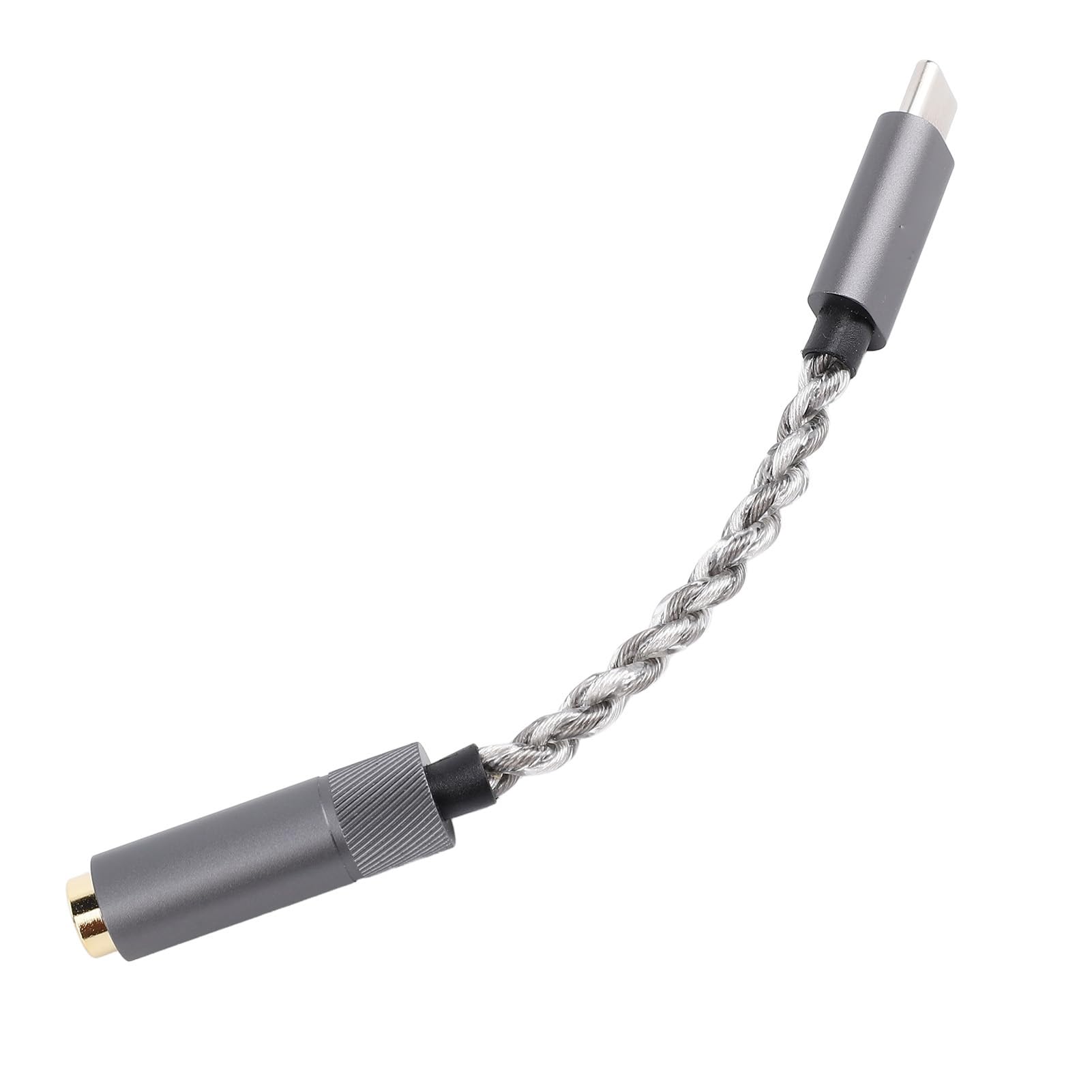 Jiawu Adattatore Jack per Cuffie da Tipo C a 4,4 Mm, Chip CX31993 384 KHz/32 Bit, Cavo a 392 Fili Argento Cooperato, Dongle HiFi USB C per //Mac, Impedenza 16-600 Ω,