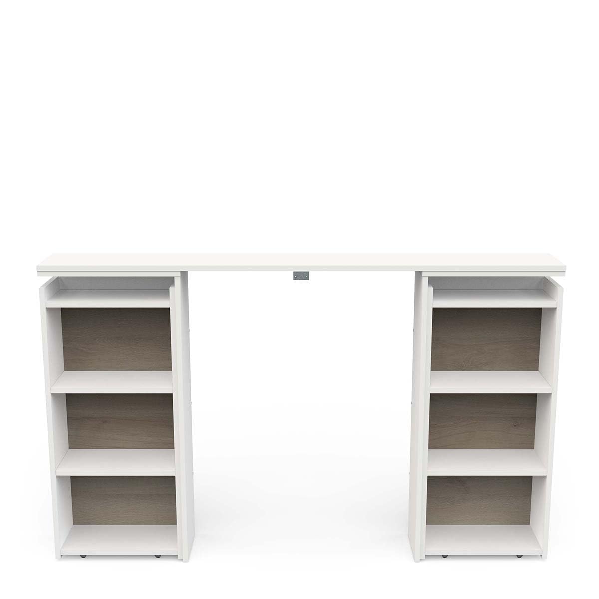 Cabecero de Cama con Almacenamiento con 6 nichos de Madera, Compatible con Cama de 140 x 200 y Cama de 160 x 200, Color Blanco Mate, Dormitorio para Adultos Clyde - 21,6 x 144,4 x 87,7 cm