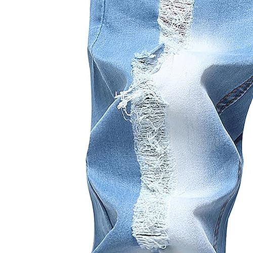 JEKE-DG Mens Slim Fit Ripped Jeans Skinny Stretch Denim Pants Distressed Destroyed Skinny Slim Fit Trousers4