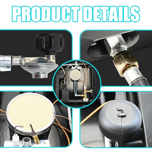 Garsoo SGT-BURNER 3BOLT Patio Heater Glass Tube Burner Module Replacement, Compatible With Hiland Square Glass Tube Heaters, 3 Bolt Hole Design, Includes Regulator Valve Assembly, Part Numbers: Hlds01-Gthg thumb #2