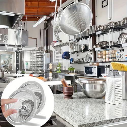 Colador para fregadero de cocina acero inoxidable 2 piezas miniatura 6