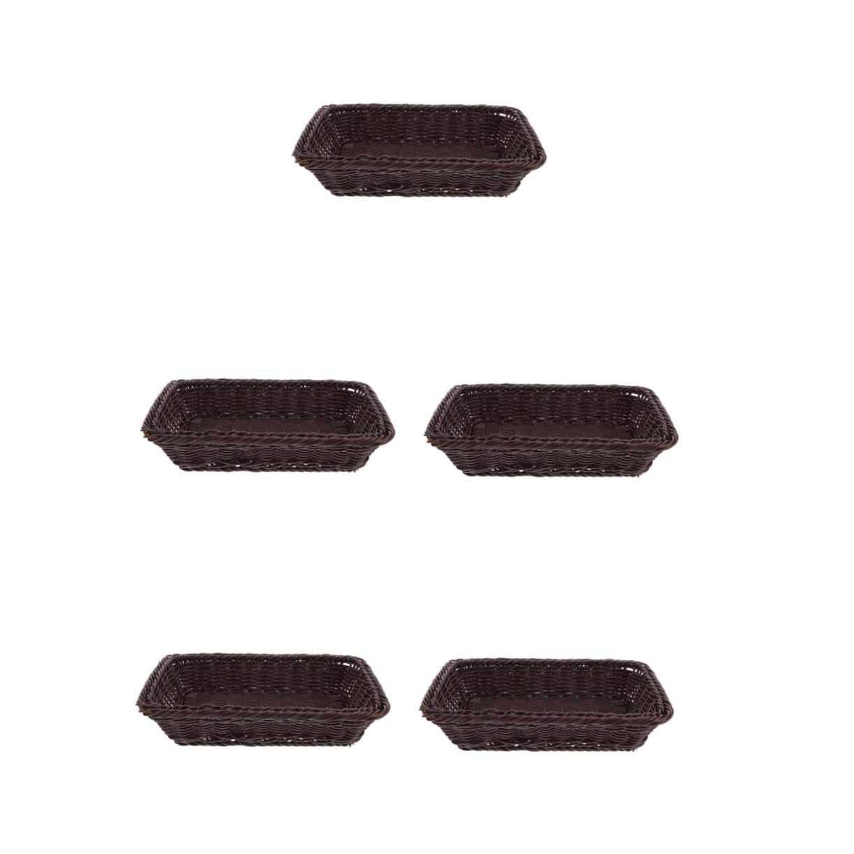 GLEAVI 5piezas Cesta De Pan Tejida Para Frutas De Almacenamiento Para Cocina y Cesta Multifuncional Para Snacks y