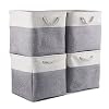Mangata Stoffen Opbergmand, Canvas Kubus Opbergdozen 33 x 33 cm voor Kasten, Planken, Kast, Grijs Wit (33x33x33 cm, 4…