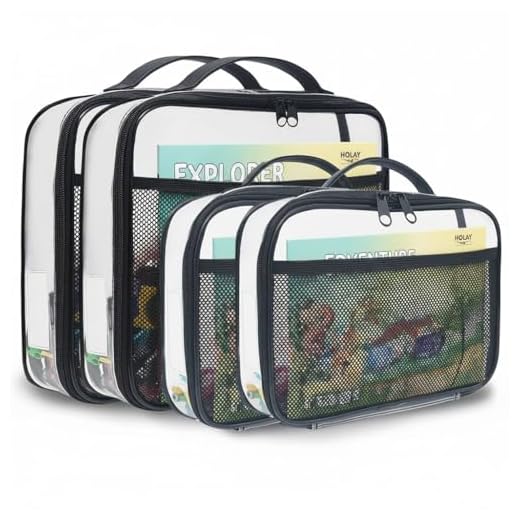 holay 4 Packs PVC Zippered Blocks Set, Toy, Clay, Board game Storage Organizer Case (Name Tag, Manual Pocket) (Black, Small, Large)