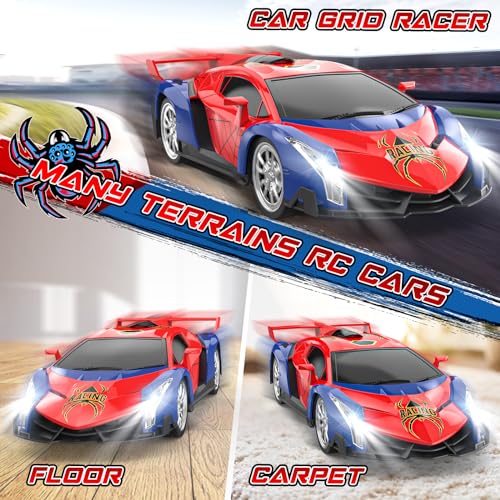 Growsland 2024 Remote Control Car for Kids, RC Cars for Boys Kids 1:18 Electric Vehicle Toy Car Hobby Racing Car Toys with Lights & Controller, Birthday Gift for 3 4 5 6 7 8 9 Year Old Boys Girls - Thumbnail 4