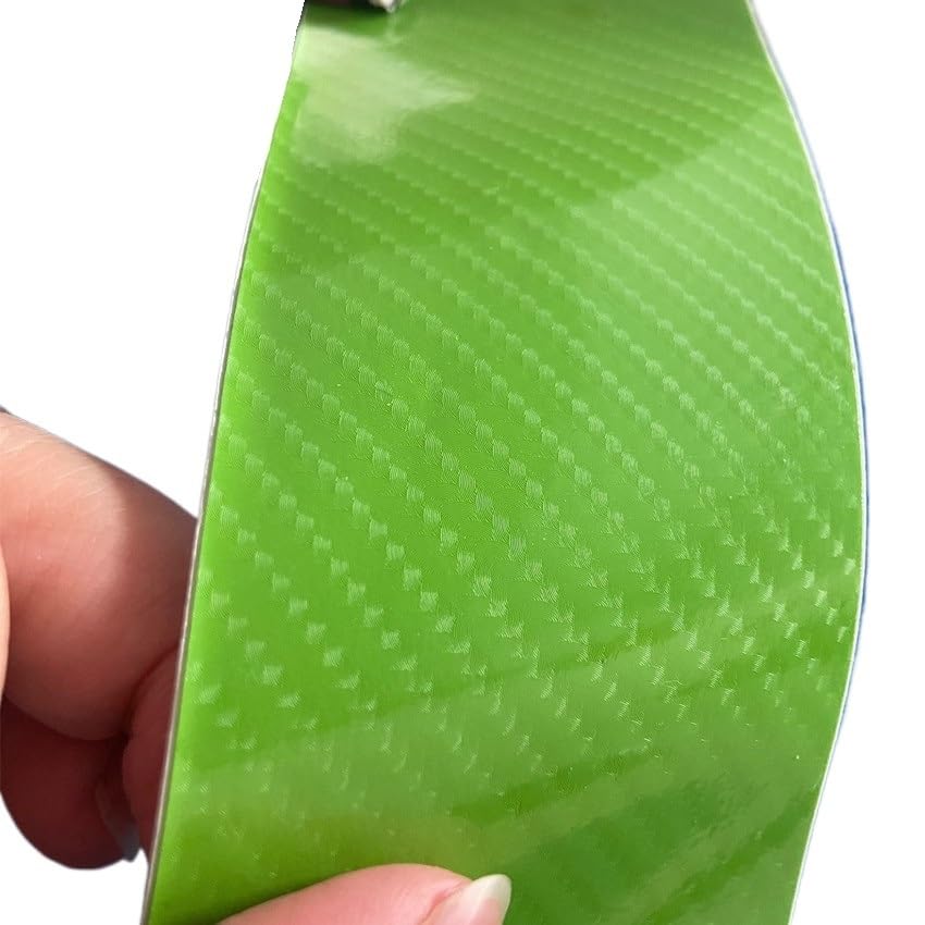 Vinilo para coche película de fibra carbono 5D verde brillante membrana interior coche 40x152cm