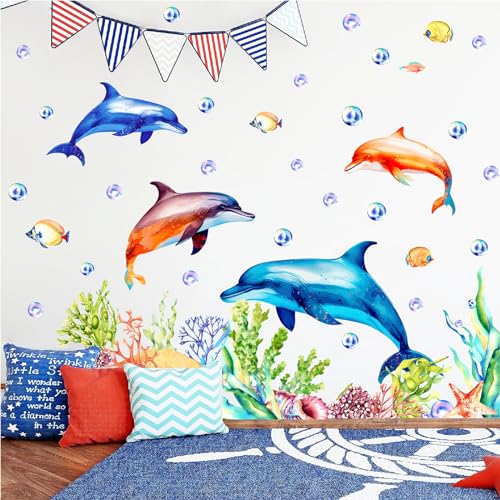 Vinilos decorativos grandes de delfín para pared miniatura 6
