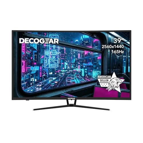 Deco Gear 39' Curved Widescreen Gaming Monitor | 2560x1440 | 1ms MPRT | 165 Hz | 16:9 | HDR400 | 4000:1 | 1 x HDMI | 1 x DisplayPort - Limited Black Edition