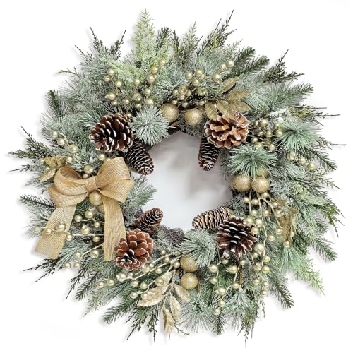 Christmas Wreaths for Front Door-Vintage Pine Christmas Door Wreath
