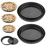 LOPYXBR 6 Stück Tarteform mit Hebeboden Set, 20/22/24 cm Antihaft Quicheform, Tarte Form Rund,...
