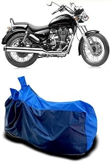DUFFEL-Two Wheeler Bike Body Cover Compatible for Royal Enfie Thunderbird 500 Bs6 Heat Protectio/UV-Rays/Birds Dropping/DustProof/Waterproof All Variants [Nevay Blue]