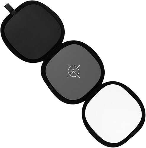 Fotodiox Disco plegable de mano, reflector de tres pliegues + tarjeta grisbalance de blancos digital combo