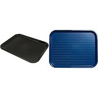 Vista 1 de Carlisle FoodService Products Bandeja de plástico para café de comida rápida, 14 x 18 pulgadas, bandeja de comida rápida de plástico negro y café