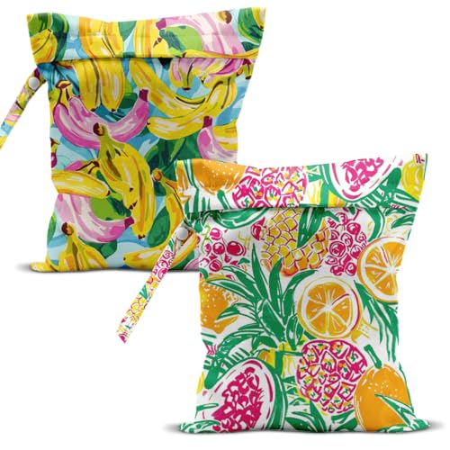 zcyxuuw Swimsuit Bag Wet Bags for Travel Reusable Waterproof Dry Bags Diaper Bag Citrus BananaWet Bag for Swimsuit Towels Beach Gym 10.2×12.6 Inches