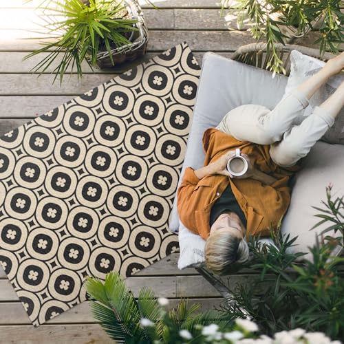 Tapis de sol vinyle de qualité supérieure à motif géométrique pour terrasse chic - 3