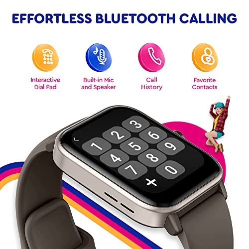Image of OCTANDRA Ignite VeryFit 1.8 inch Alexa Built-in Bluetooth Answer Call Smart Watch HR Heart Rate Blood Oxygen Saturation Sleep Monitor Step Counter Fitness Tracker Watches for Men Women (IDW01 BT) (Brown)
