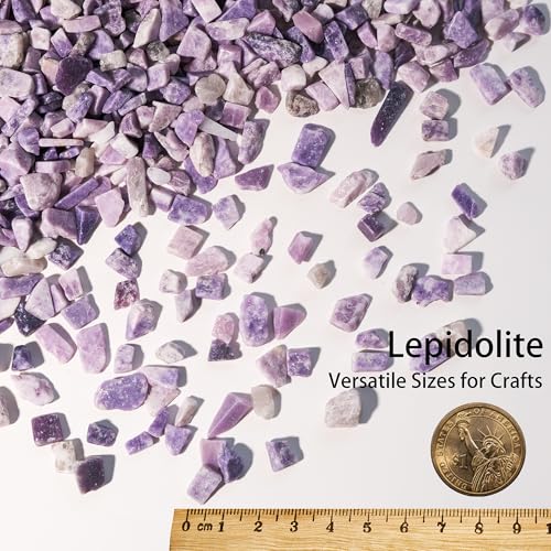 Image of Lepidolite Crystal Chips Bulk 1lb, 600+ Pieces, 8-15mm Natural Purple Mica