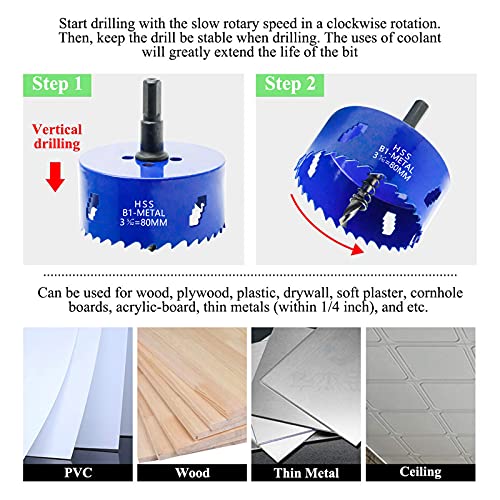 Image of 3-1 /8 Inch Hole Saw with Arbor, 1.2 Inch Cutting Depth