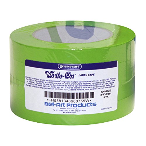 Ruban adhésif fluoropolymère Bel-Art F13486-0075 vert 40 m x 3/4 pouce pour marquage