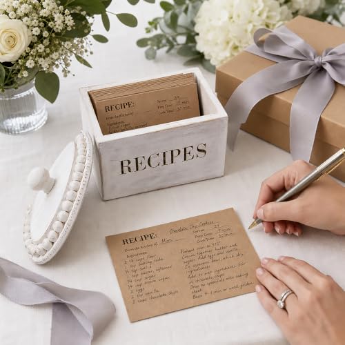Image of Mud Pie Beaded Recipe Box, Recipe Card Box | Recipe Box With Cards
