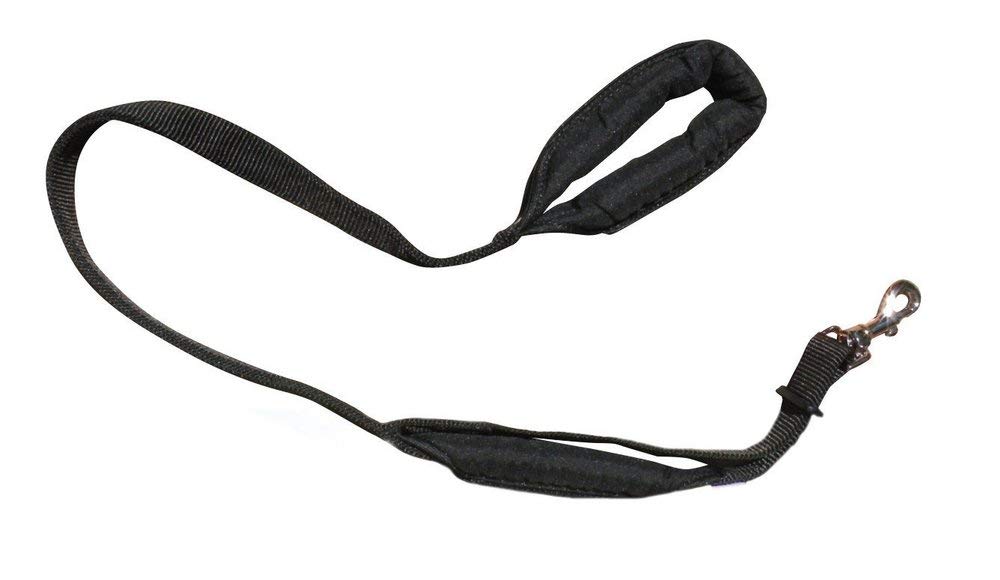 Doppelte Leine mit Sicherheitsgriff, 100 cm, Schwarz