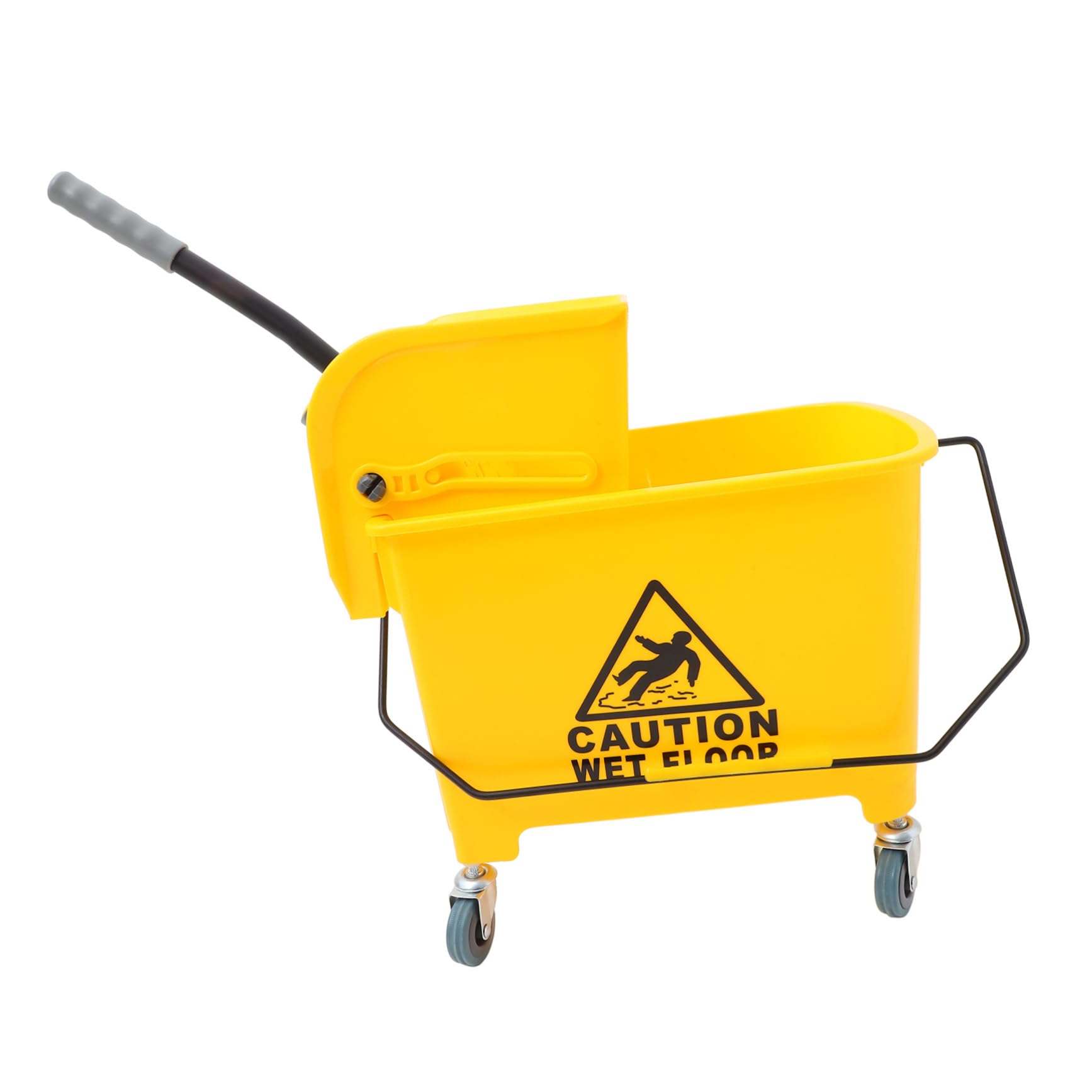 Cubo de Fregona de 20 L Amarillo Escurridor Lateral y Ruedas