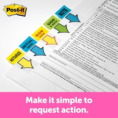 Post-it Message Flags, Sign and Date 1 in. x 1.7 in., One Dispenser with 200 -Count Green Sticky Tabs Per Dispenser (200 Flags Total) - image 3