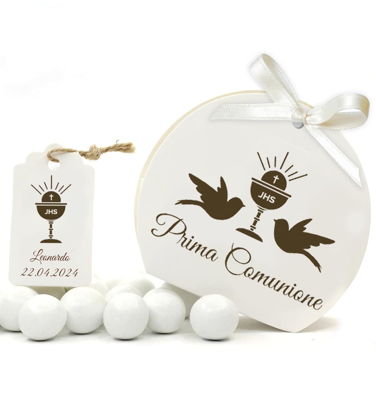 Bomboniere Matrimonio Personalizzate - Kit 25 Scatoline Portaconfetti + Bigliettini + Nastri - Cartoncino 350gr - Foto 8