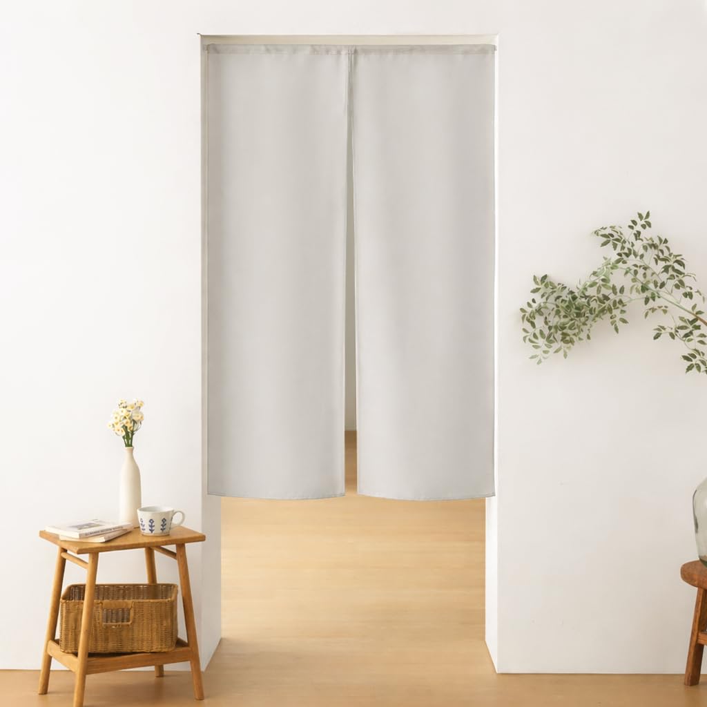 ATOKAZO Noren, Grade 1 Blackout 99.99% Room Divider Curtain, Nore, Tension Rod, Thick, Solid Color, Japanese Style, Stylish, Simple, Thermal Insulation, Thermal Insulation, Cold Protection, Soundproof