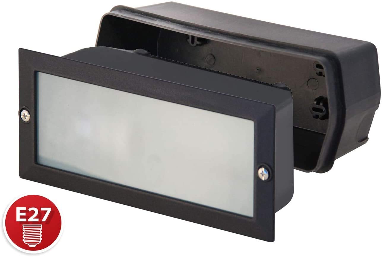 Velamp Brick Lumiaire encastrable E27 Noir (Lot de 5)