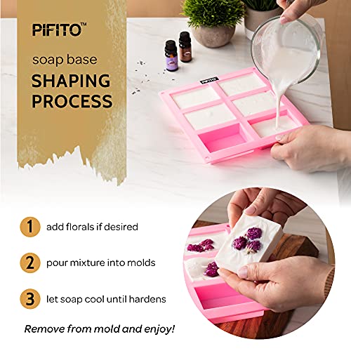 Pifito Shea Butter Melt And Pour Soap Base (5 Lb) │ Bulk Premium 100% Natural Glycerin Soap Base │ Luxurious Soap Making Supplies #TOP5