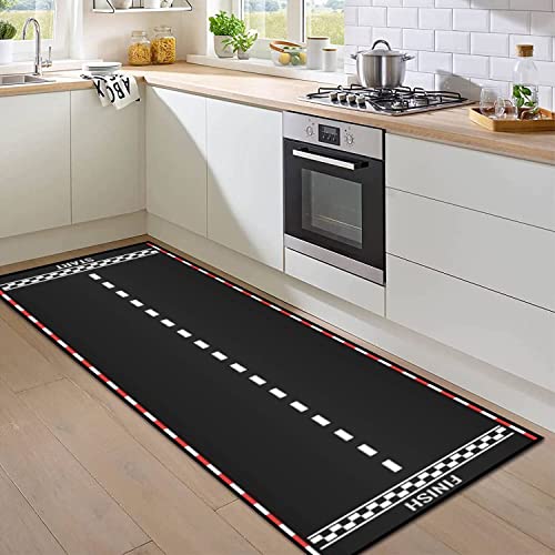 Tapete corredor de área 60 x 180 cm con diseño de pista miniatura 6