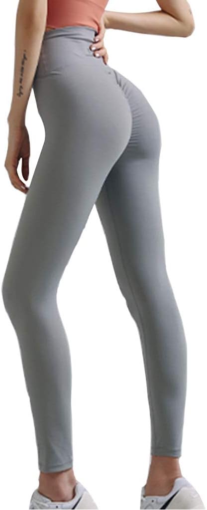 Yoga Leggings Women's High Waist Yoga Pants,Hip-Lifting and Breathable Women's Fitness Pants, High-Waist Shaping Yoga Pants, Stretch and Quick-Drying Tights (Color : Gray-XS)