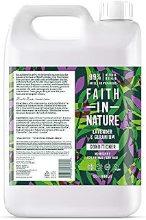 Faith In Nature Natural Lavender and Geranium Conditioner, Nourishing, Vegan and Cruelty Free, No SLS or Parabens, For Normal to Dry Hair, 5 L Refill Pack