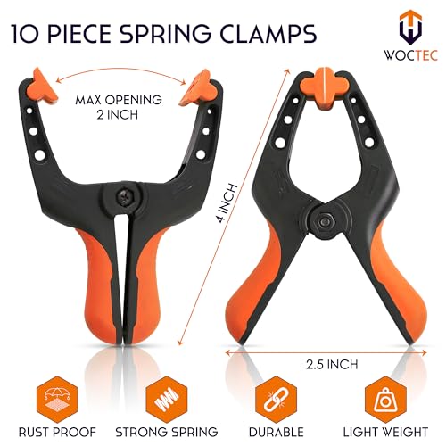 Image of Spring Clamps 4 Inch Pack of 10 Heavy Duty Plastic Clips with Strong Grip for Backdrop Balloon Arch Stand, Decoration, Fabric, Tarp, Pool Cover Holders