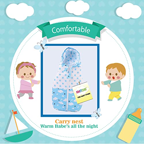 Kwitchy-Infant-Born-Baby-Bedding-Set-Cushioned-Mattress-with-Net-and-Zipper-Carry-Bag-Combo-0-12-Months-Blue