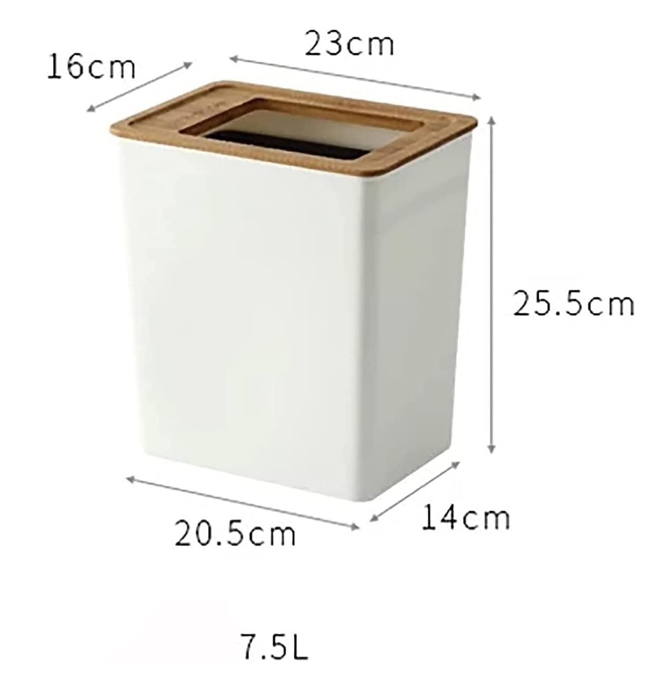Pattumiera – Design moderno Pattumiera In Plastica Con Coperchio In Legno In Pattumiera Multipat