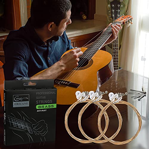 Hricane Acoustic Guitar Kit Strings (.012-.053) With 3 Picks, Sets Of 6 Acoustic Guitar Strings Replacement Steel String For Adults Beginners Performers (3 Pack) #TOP4
